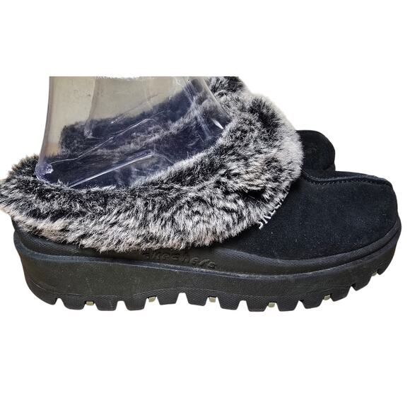 VTG Skechers Y2K Jammers Suede Fur Platform Chunky Clogs Mule Slippers Wmns 7.5 - Picture 3 of 8